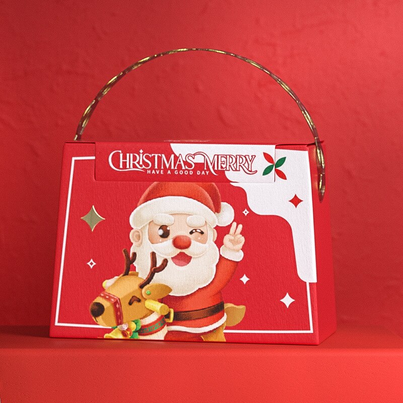 10Pcs Santa Claus Hand Carrying Gift Box Merry Christmas Eve