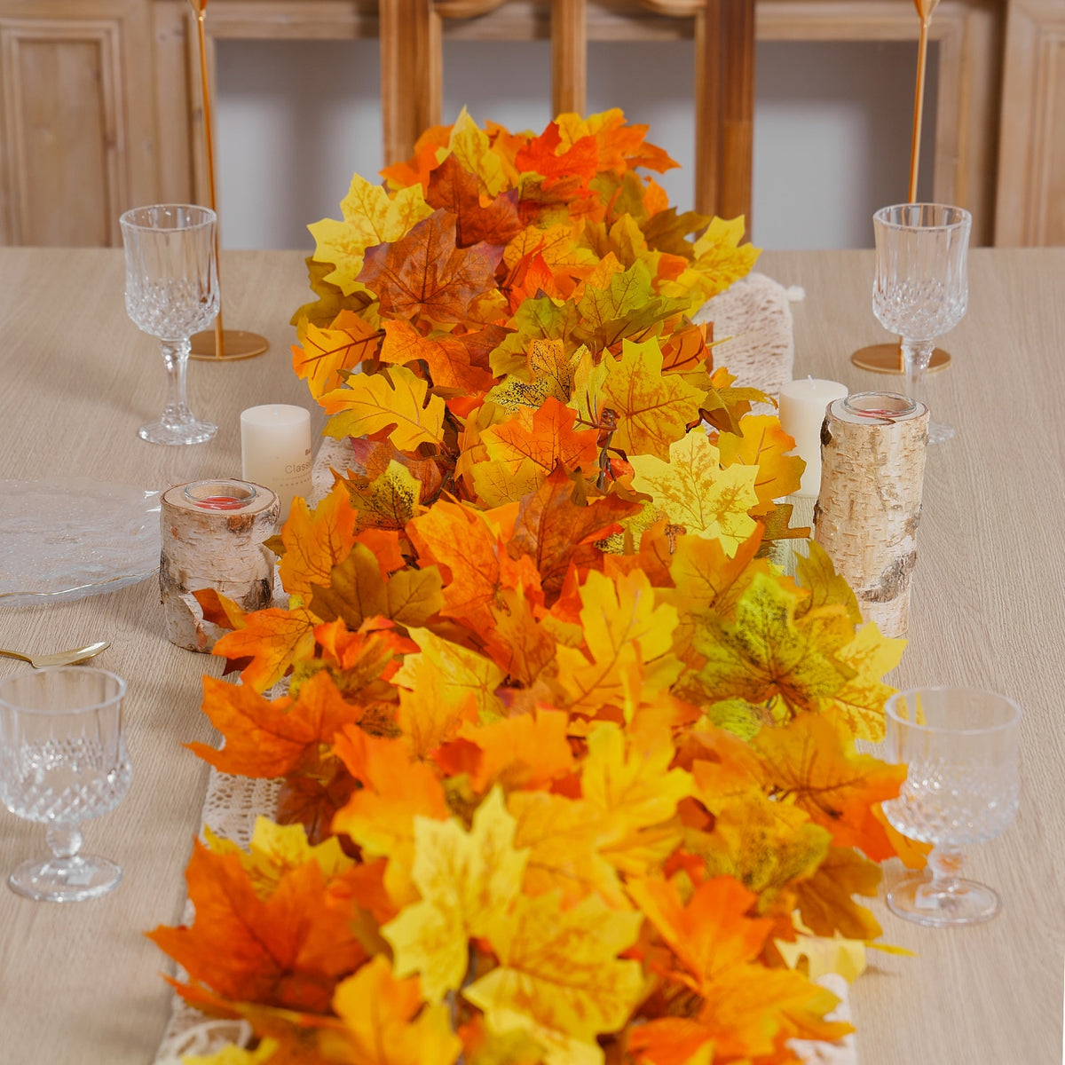 Autumn Decoration Artificial Maple Leaves Garland