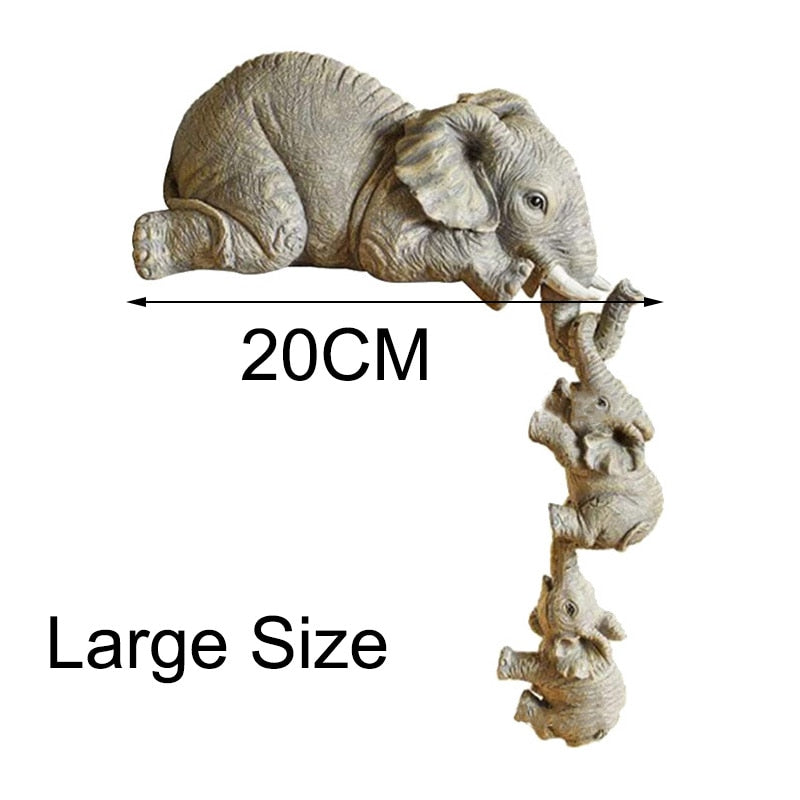 Elephant Holding Baby Elephant Resin Crafts Figurines