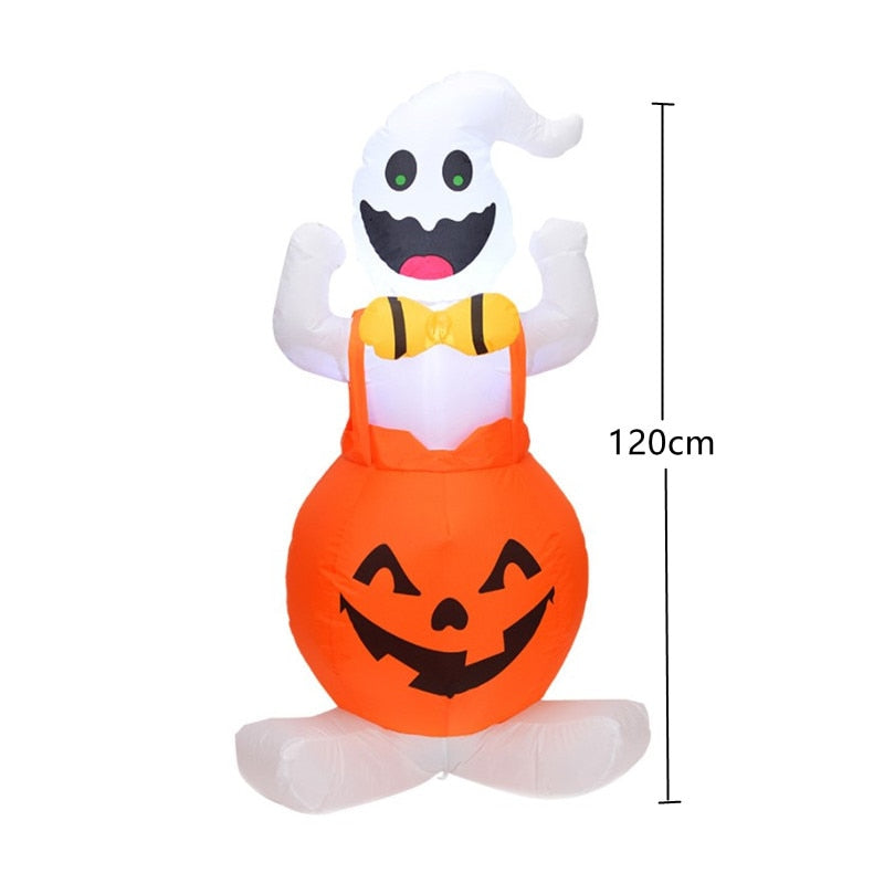 120cm Halloween Inflatable Pumpkin Ghost with LED Lights