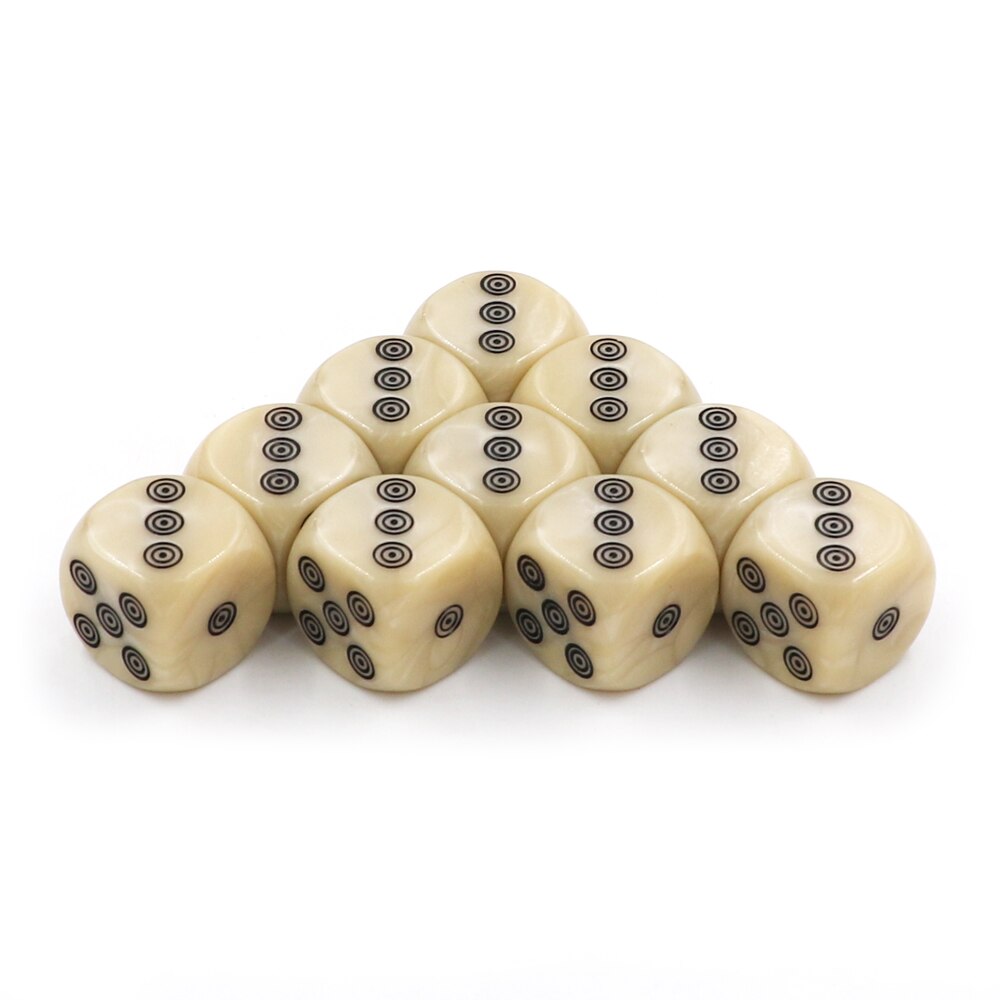 16mm Acrylic Ivory Dice with Bag D6 Dice