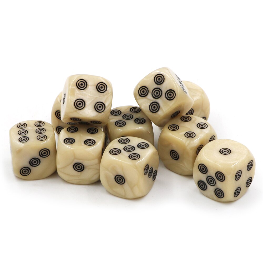 16mm Acrylic Ivory Dice with Bag D6 Dice