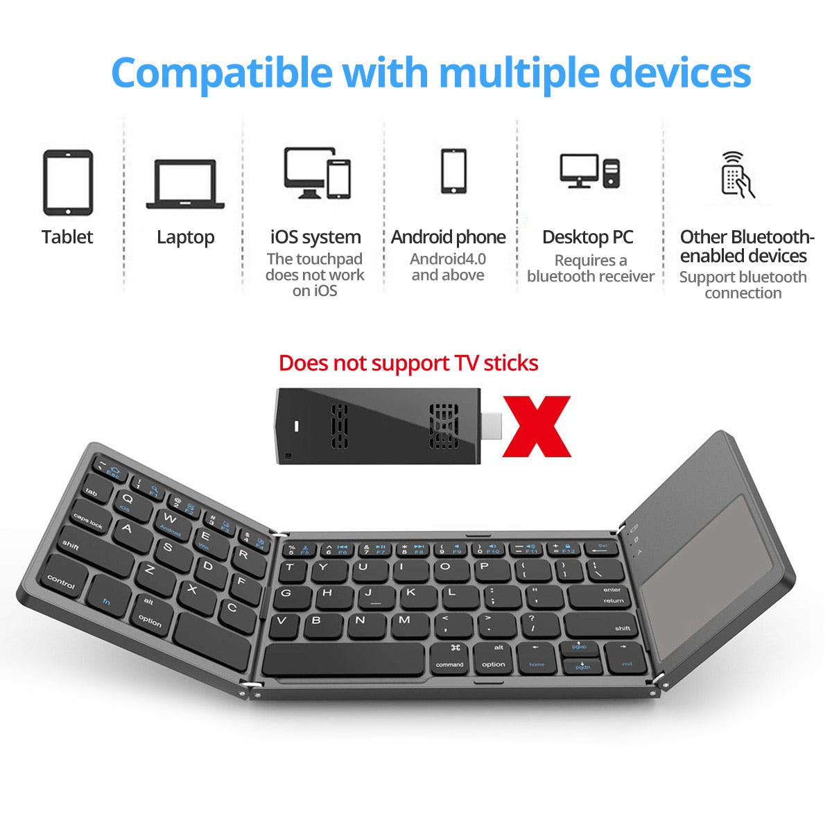 Mini portable folding keyboard