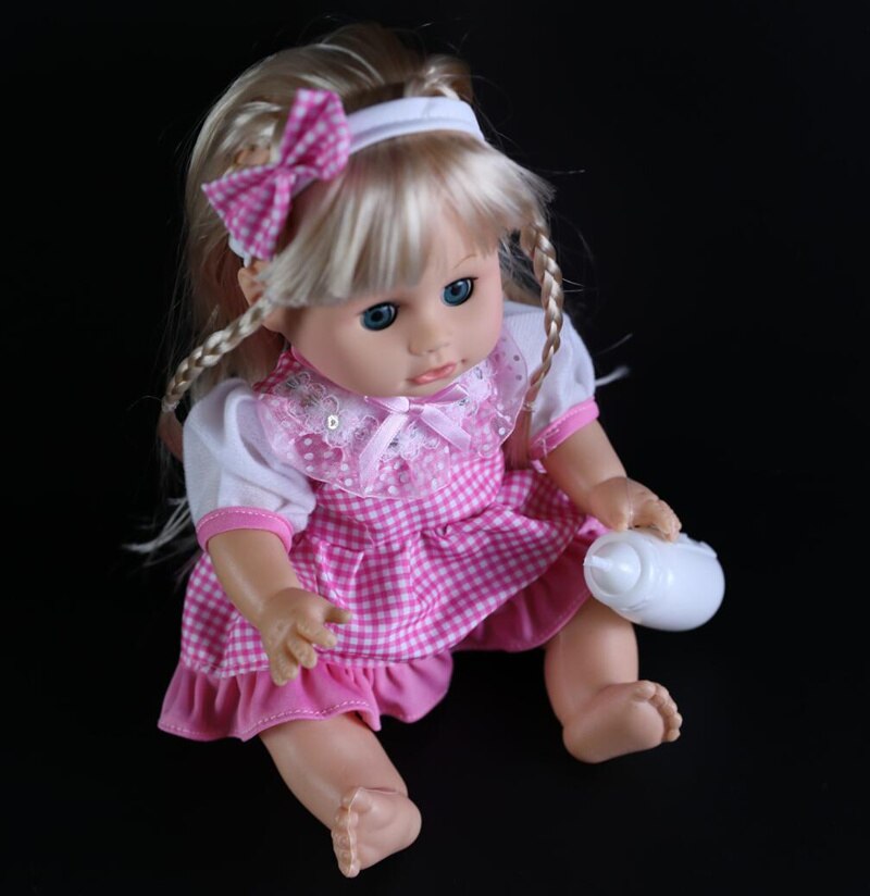 32cm Blinking Feeding Drinking water pee a doll Soft