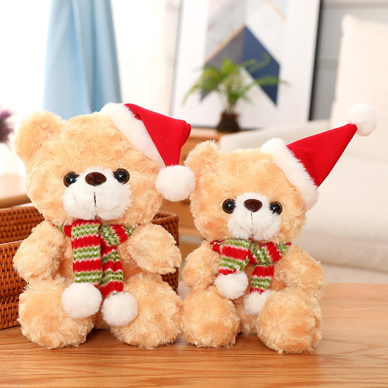 Santa hat teddy bear stuffed toy