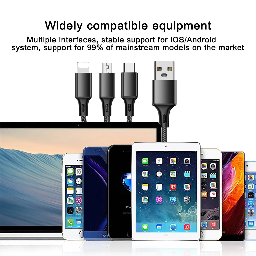 6A USB C Cable 3in1 USB Cable Fast Charging