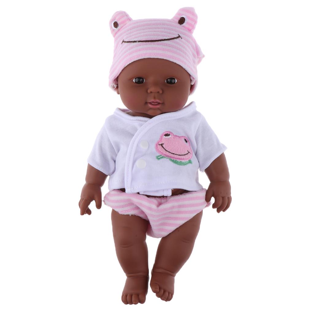 30cm Realistic Huggable  Baby Doll African Newborn Black