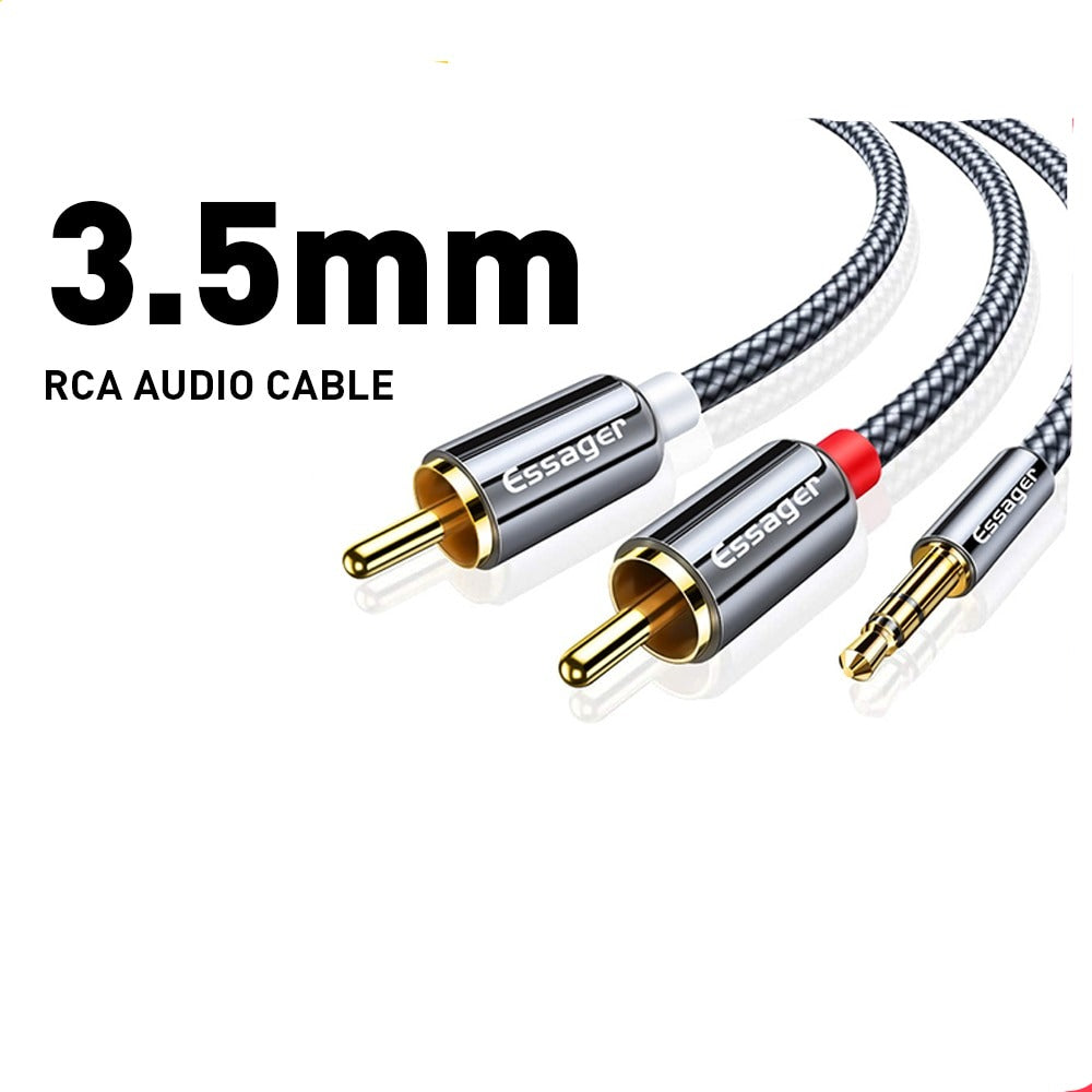 Essager RCA Audio Cable Jack 3.5 to 2 RCA Cable