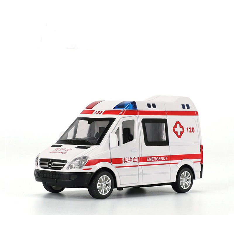 Sound Light Ambulance Police Car Model Pull