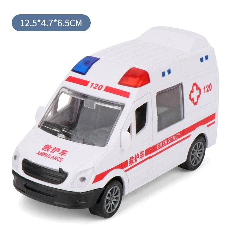 Sound Light Ambulance Police Car Model Pull