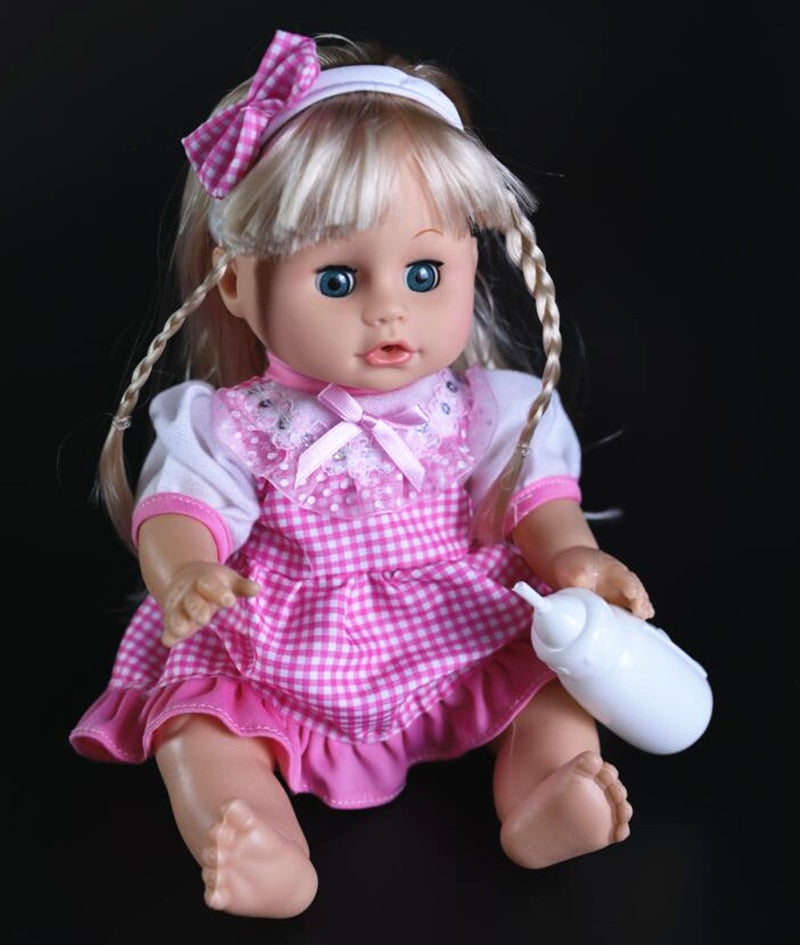 32cm Blinking Feeding Drinking water pee a doll Soft