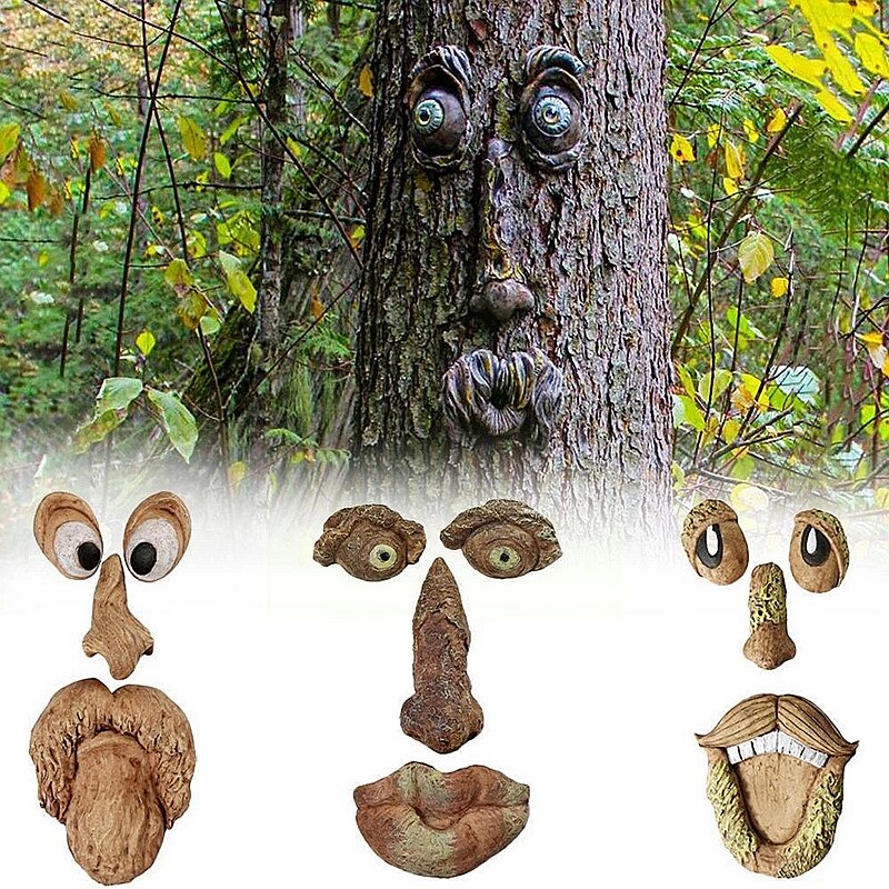 Funny Old Man Tree Face Hugger Garden Art Outdoor Tree