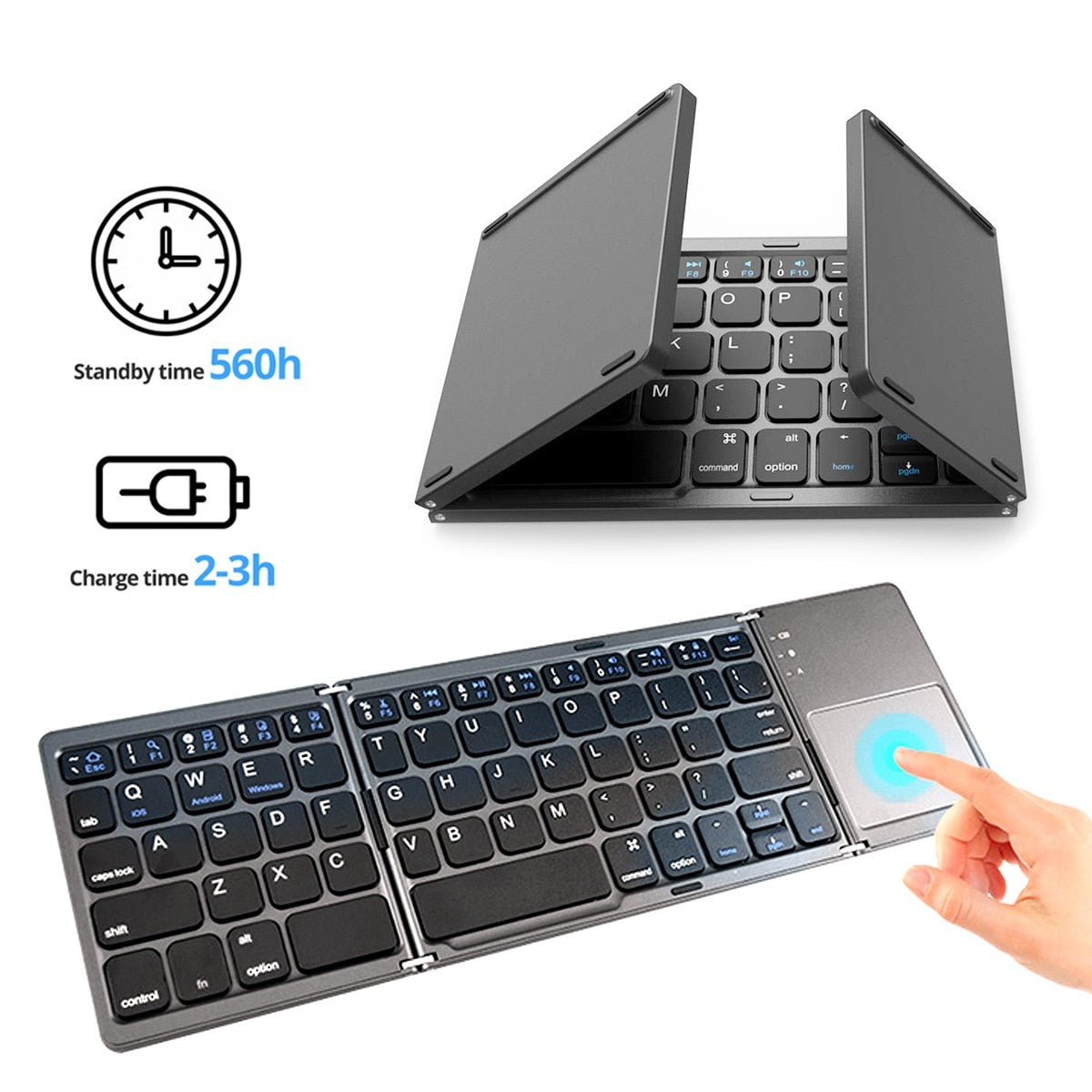 Mini portable folding keyboard