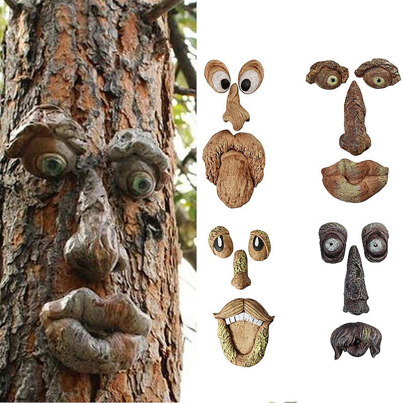 Funny Old Man Tree Face Hugger Garden Art Outdoor Tree