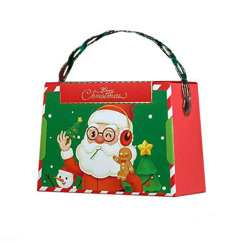 10Pcs Santa Claus Hand Carrying Gift Box Merry Christmas Eve