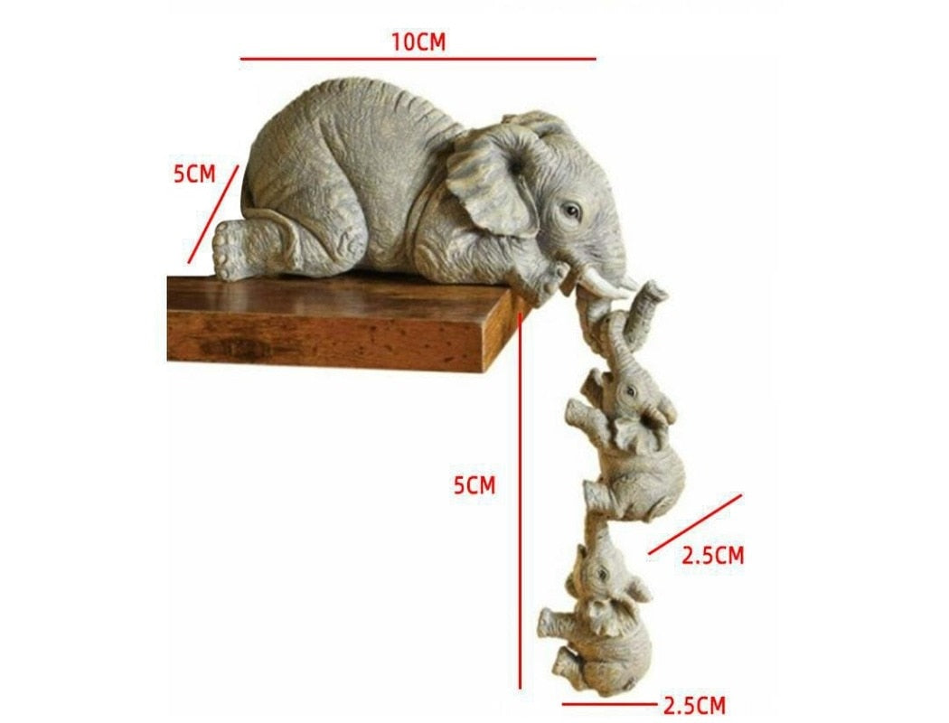 Elephant Holding Baby Elephant Resin Crafts Figurines