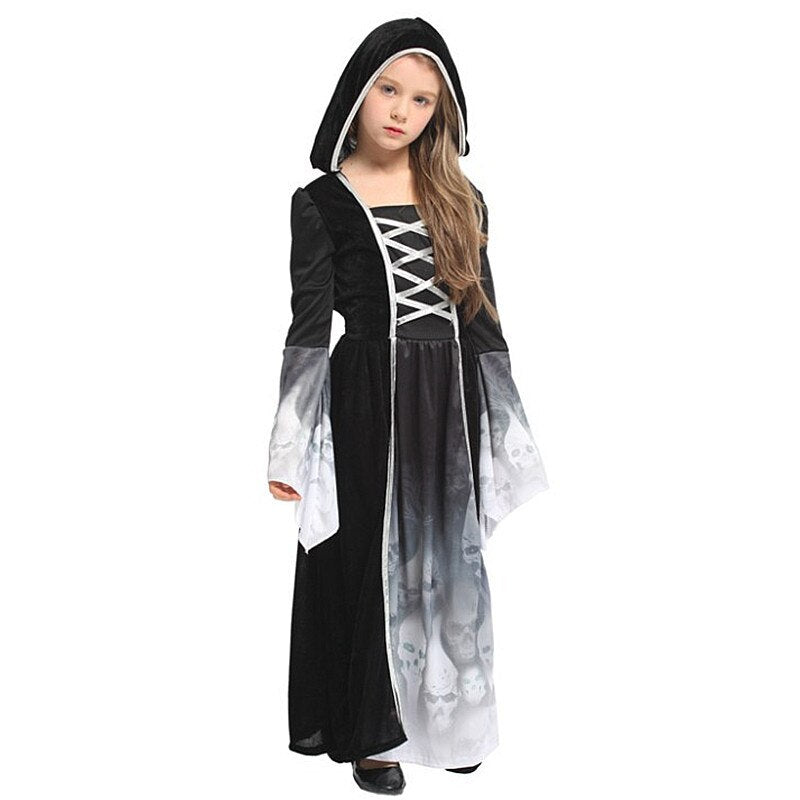 Girls Skull Printin Witch Vampire Carnival  Scary Cosplay