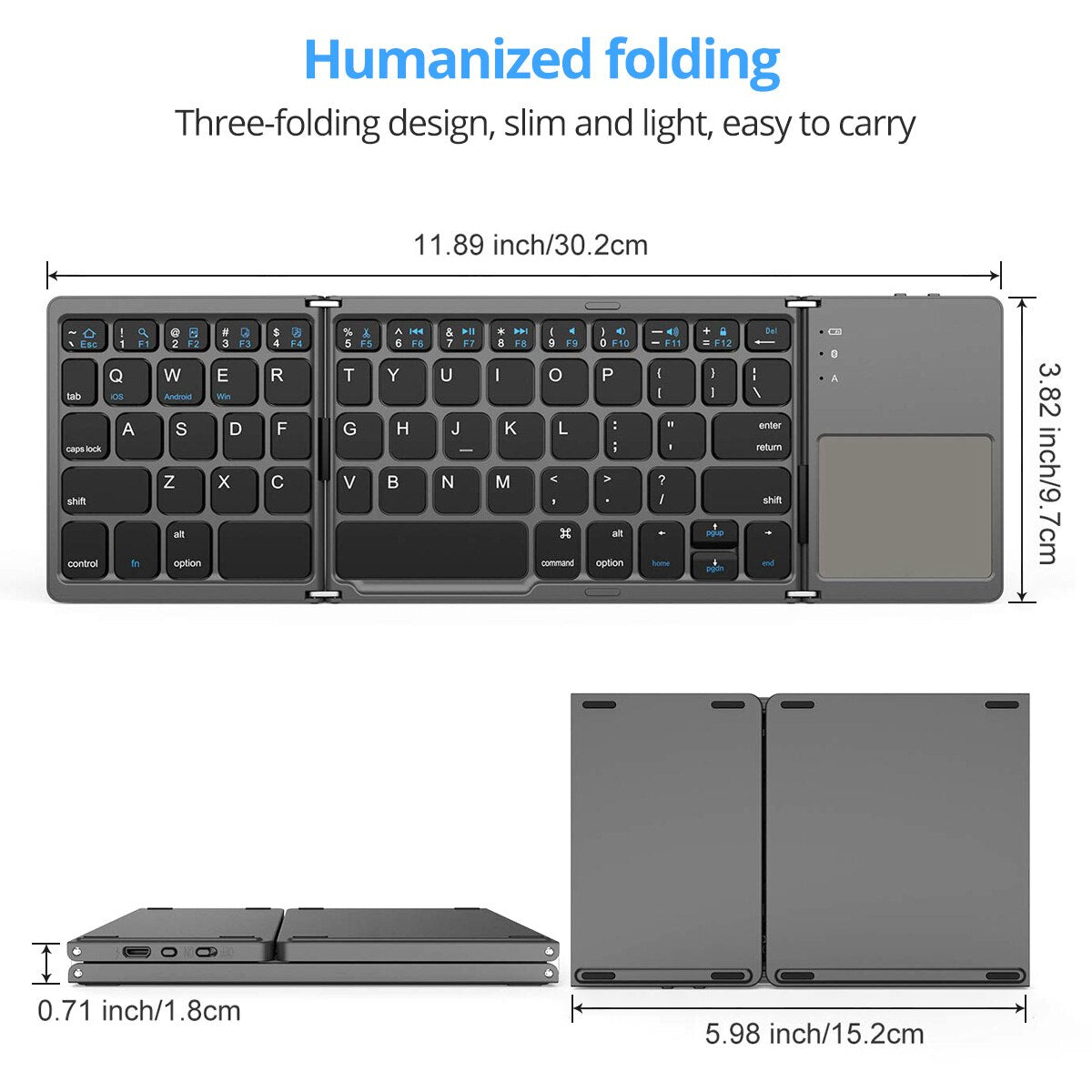 Mini portable folding keyboard