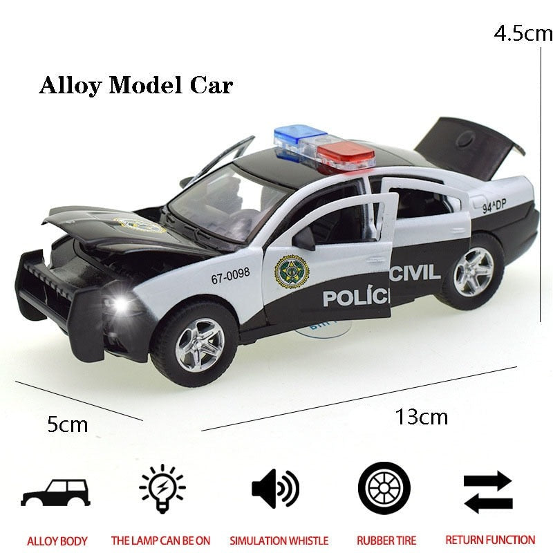 Police Car Station Wagon Car Model Alloy