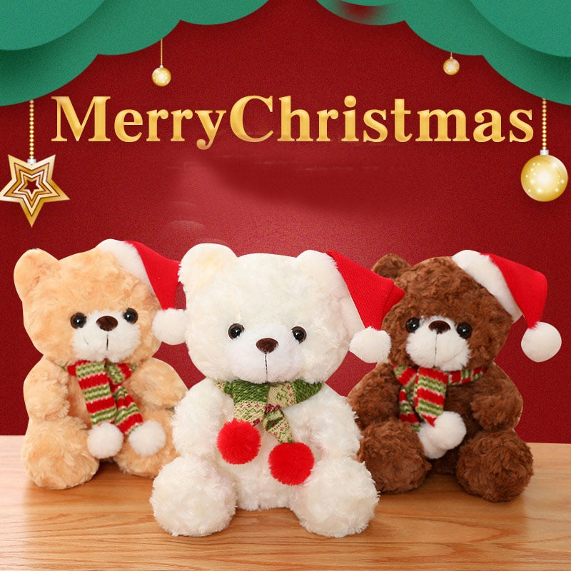 Santa hat teddy bear stuffed toy