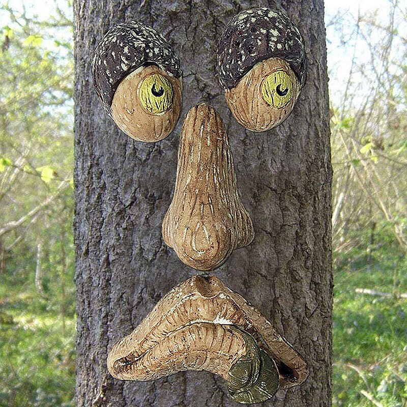 Funny Old Man Tree Face Hugger Garden Art Outdoor Tree