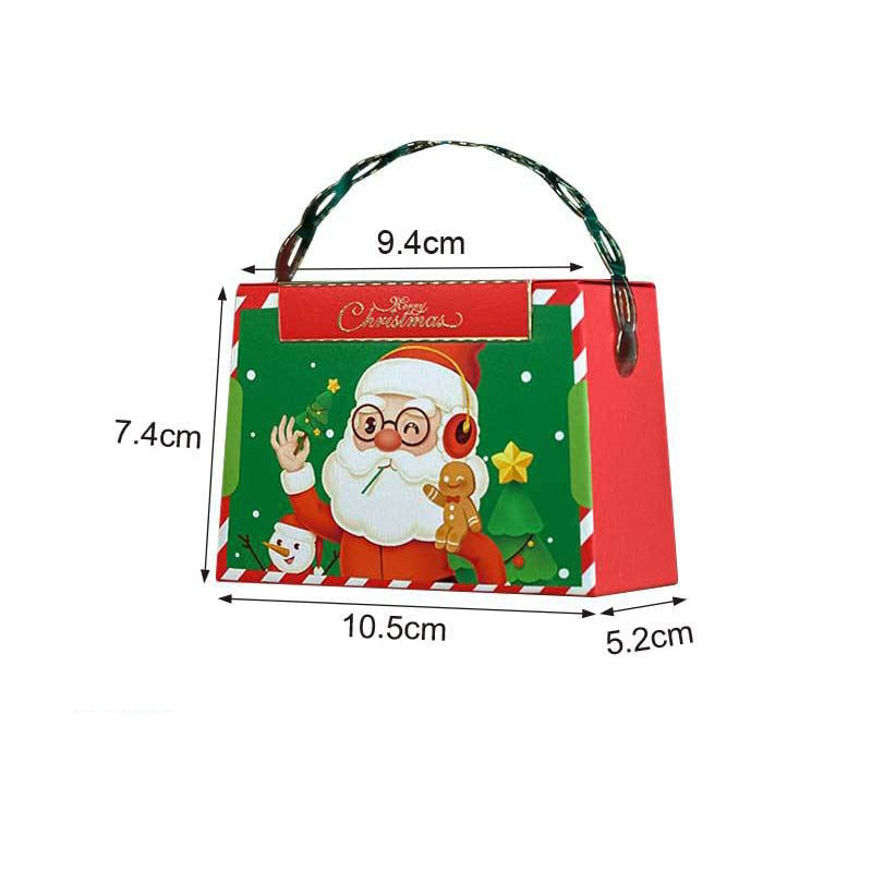 10Pcs Santa Claus Hand Carrying Gift Box Merry Christmas Eve