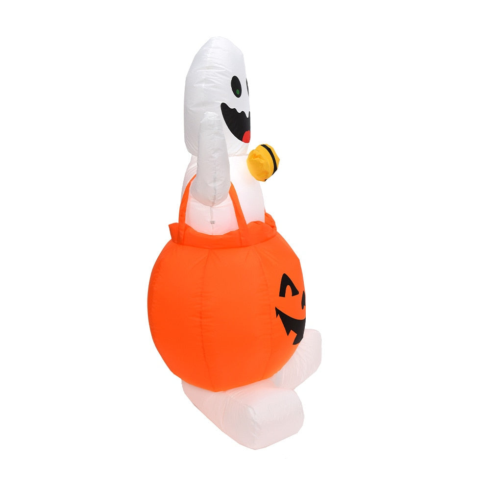 120cm Halloween Inflatable Pumpkin Ghost with LED Lights