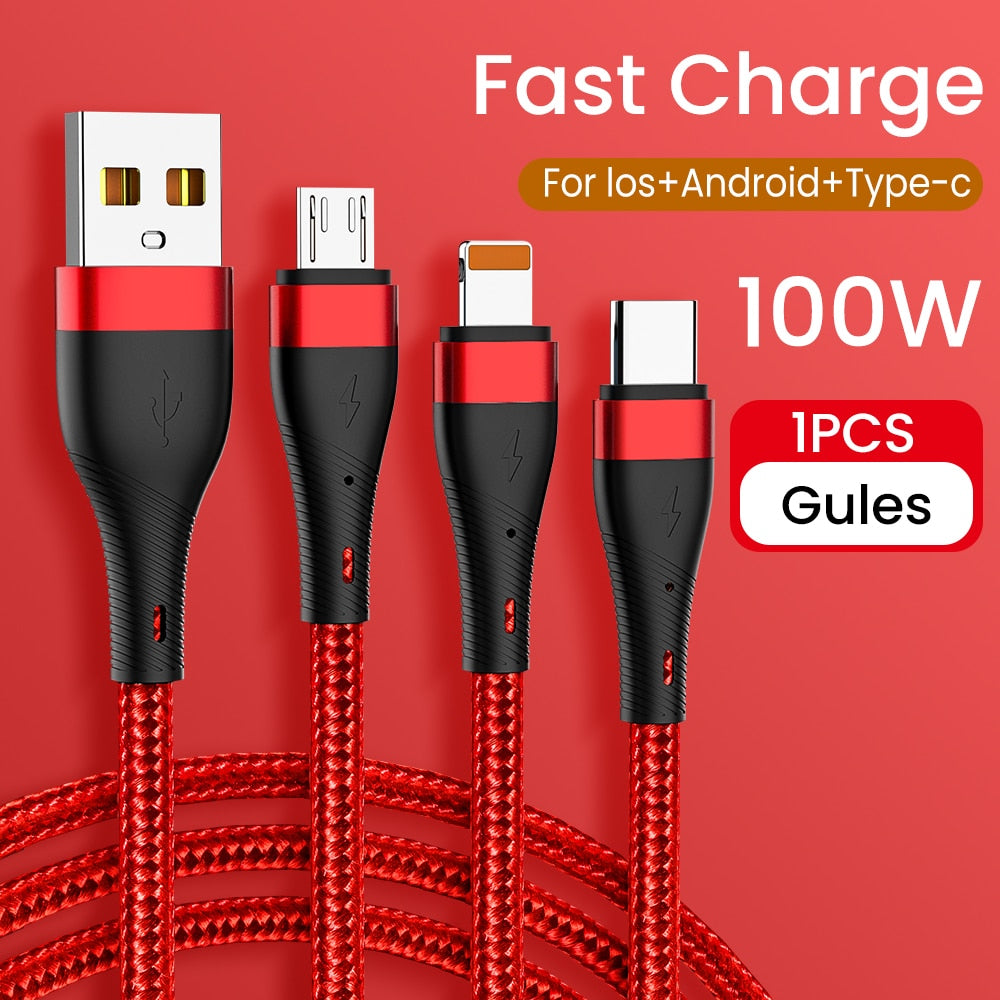 3-in-1 charging cable for quick charging