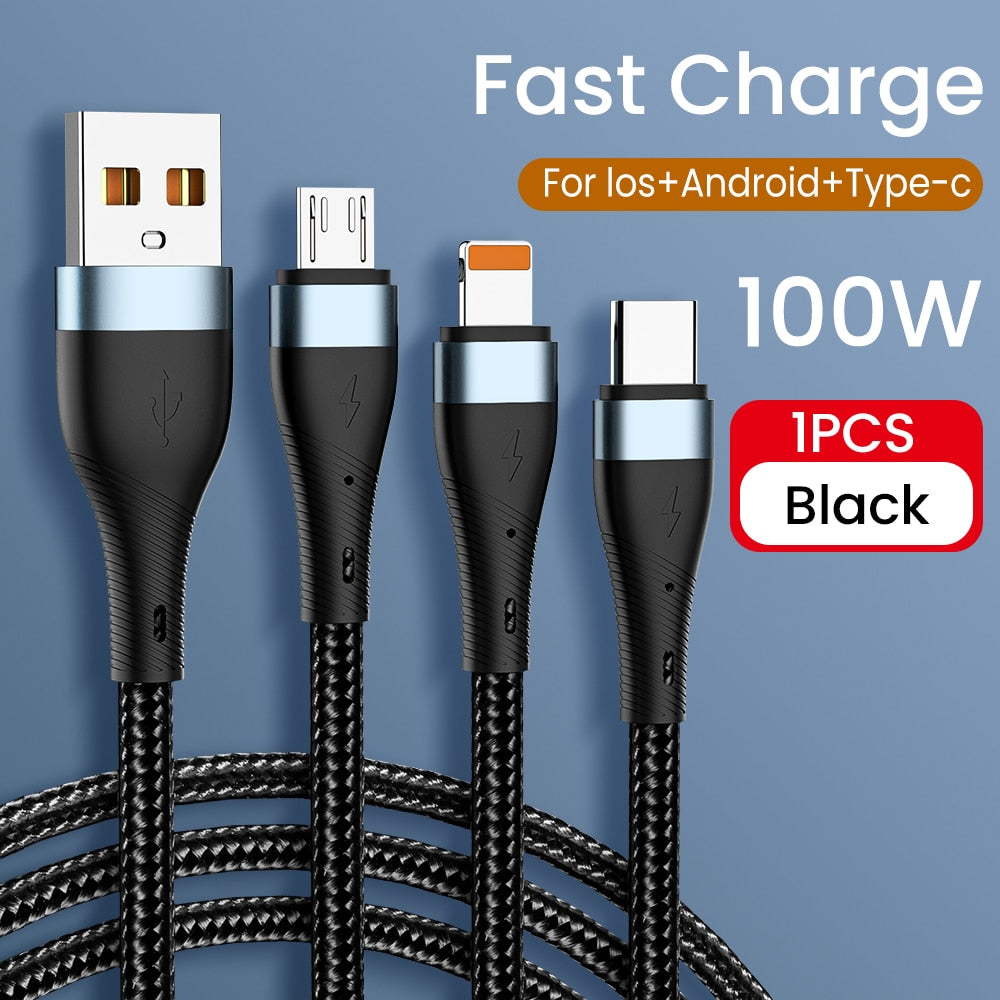 3-in-1 charging cable for quick charging