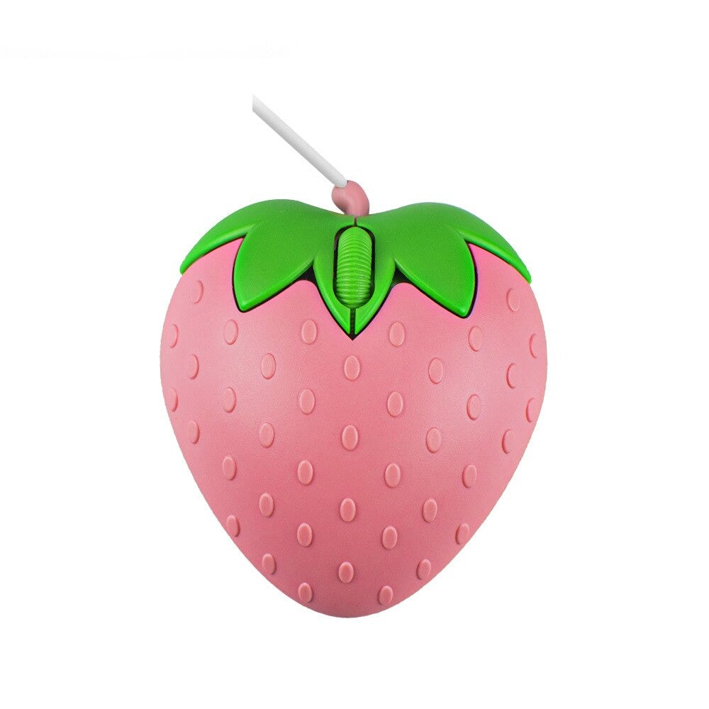 Strawberry wired mouse is portable