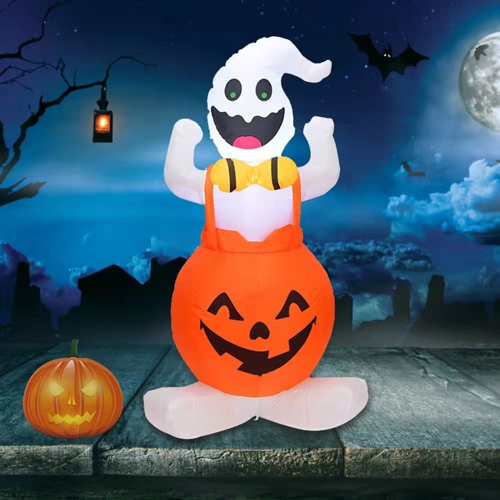 120cm Halloween Inflatable Pumpkin Ghost with LED Lights