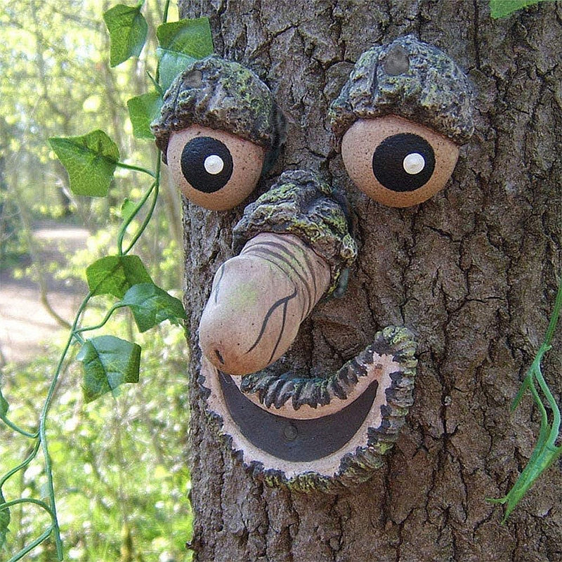 Funny Old Man Tree Face Hugger Garden Art Outdoor Tree