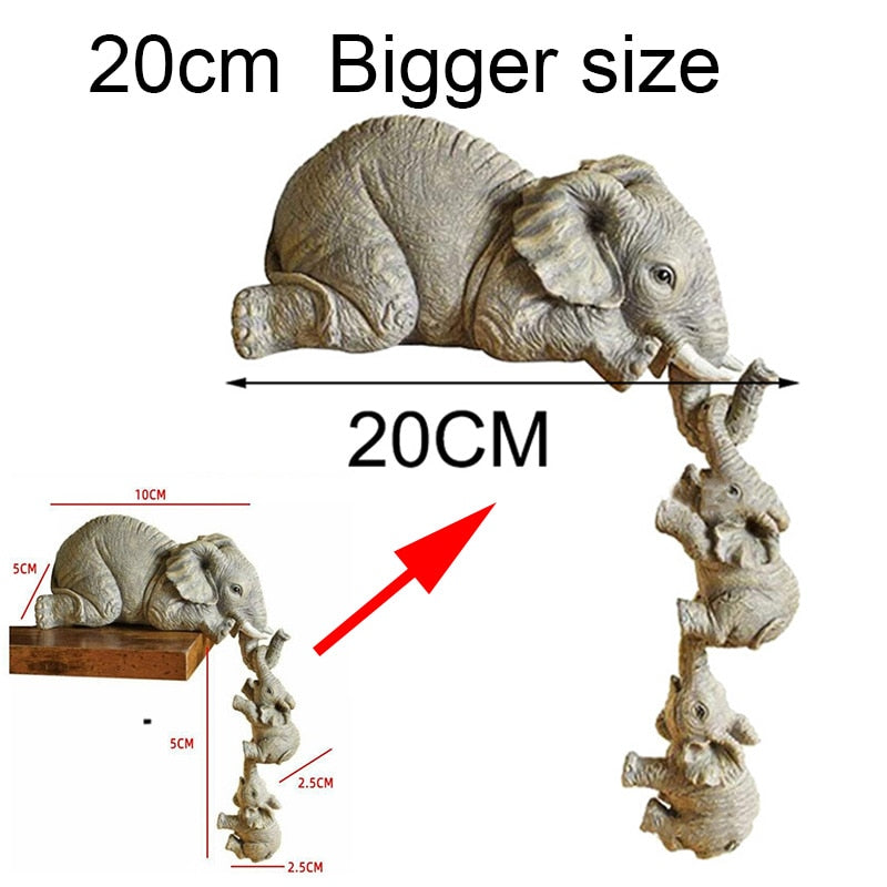 Elephant Holding Baby Elephant Resin Crafts Figurines