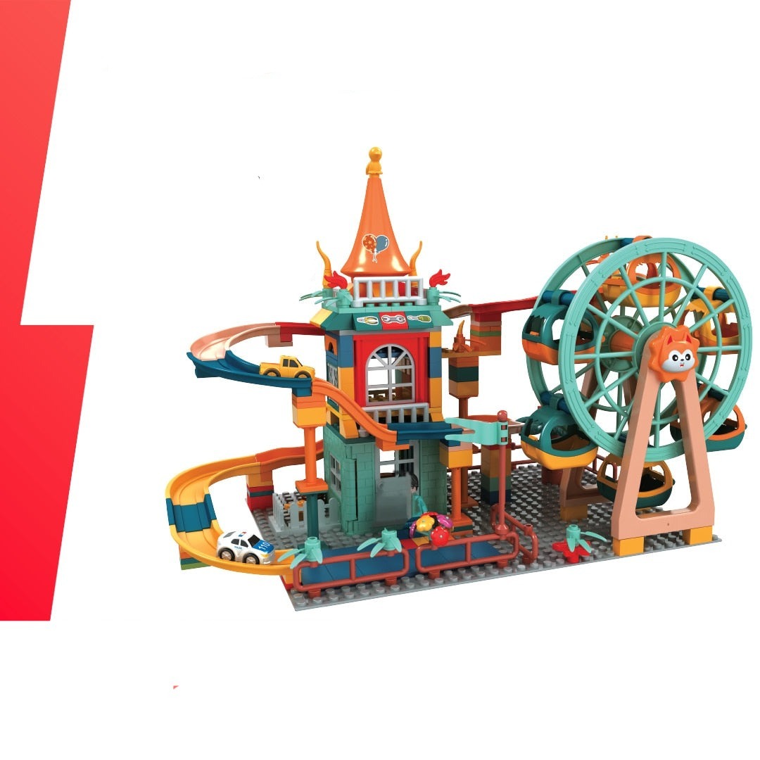 Marble run building castle blocks