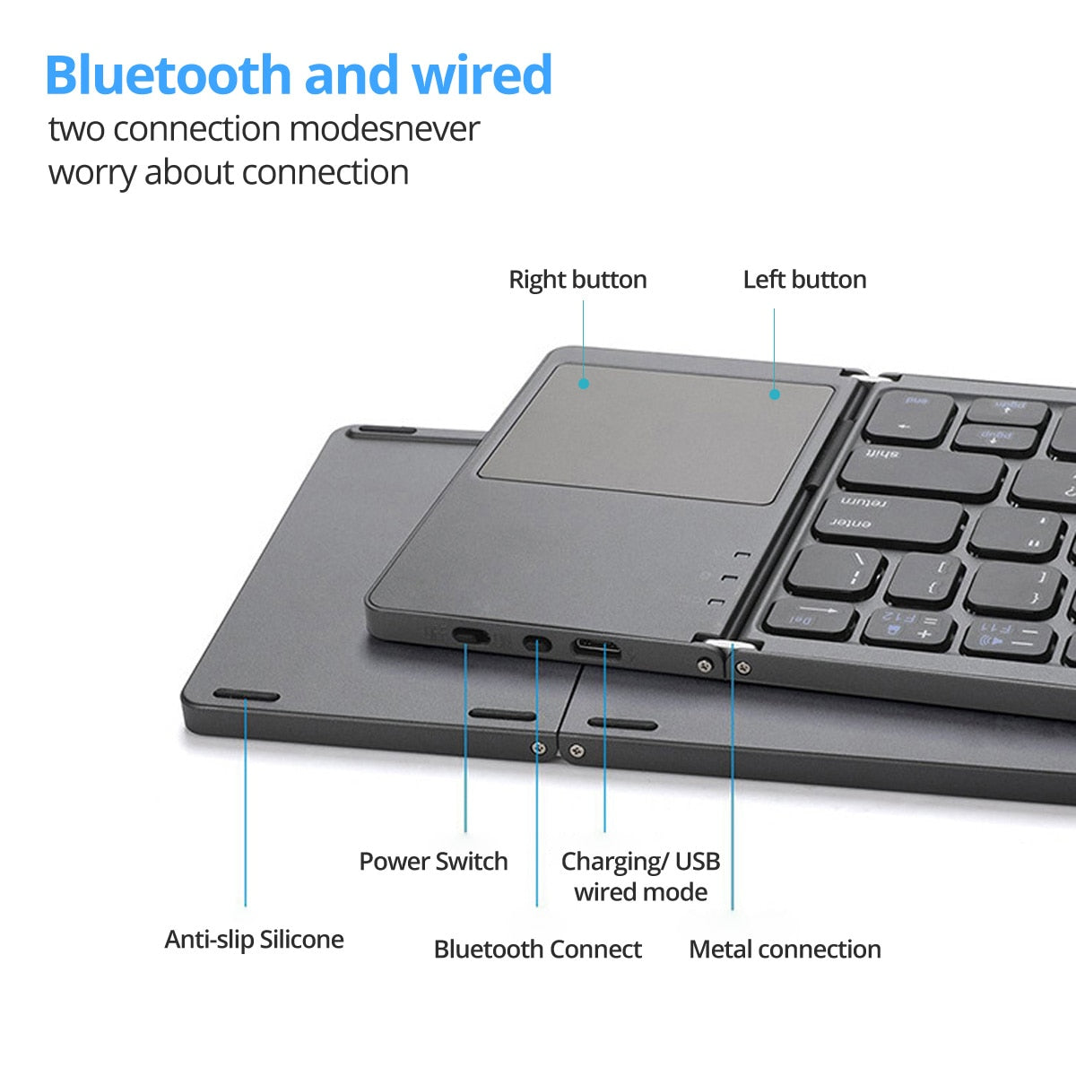 Mini portable folding keyboard