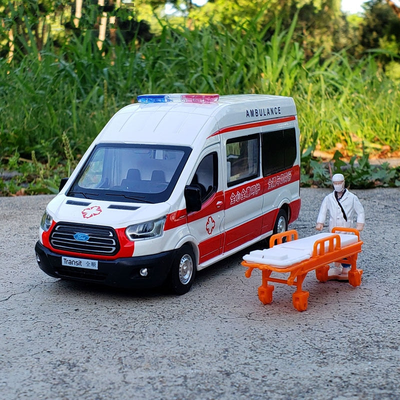 1:34 FORD Transit Alloy Ambulance Vehicles Car Model