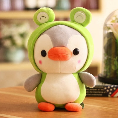 Kawaii stuffed penguin turns to dinosaur frog unicorn bee