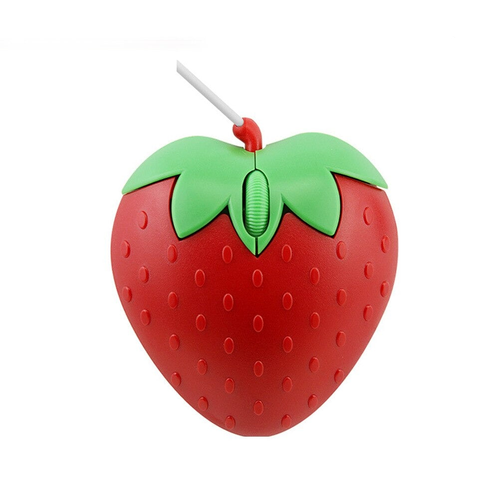 Strawberry wired mouse is portable