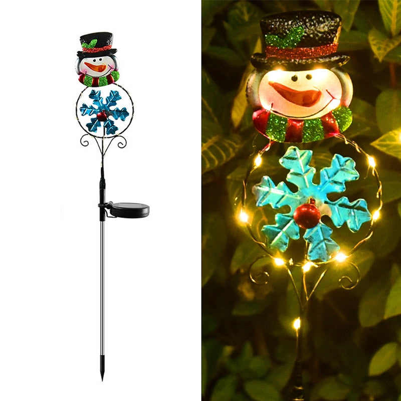 Christmas Solar LED Light Santa Claus Snowman Elk