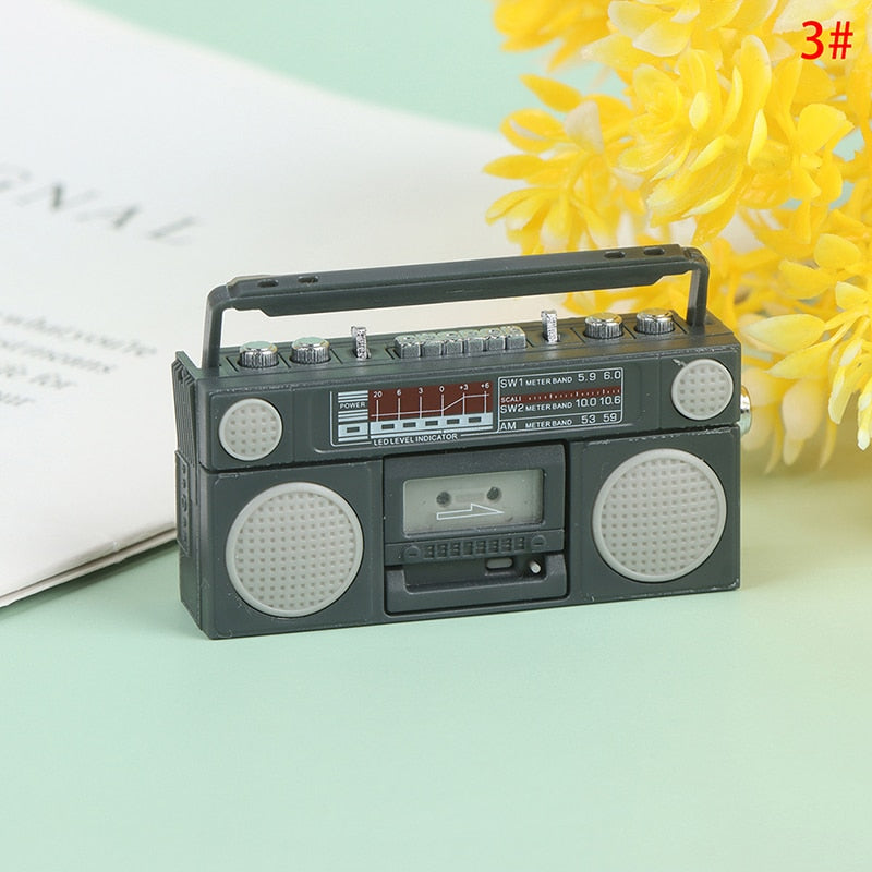 Doll house mini radio model recorder player toy