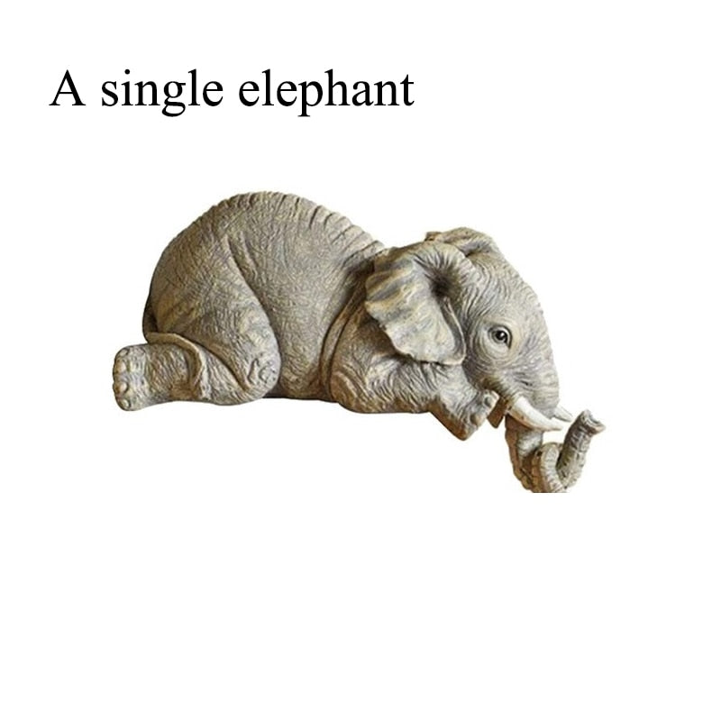 Elephant Holding Baby Elephant Resin Crafts Figurines