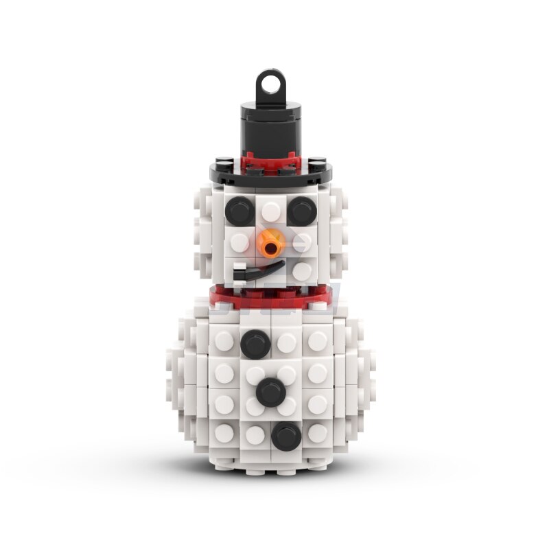 Snowman model building blocks assemble