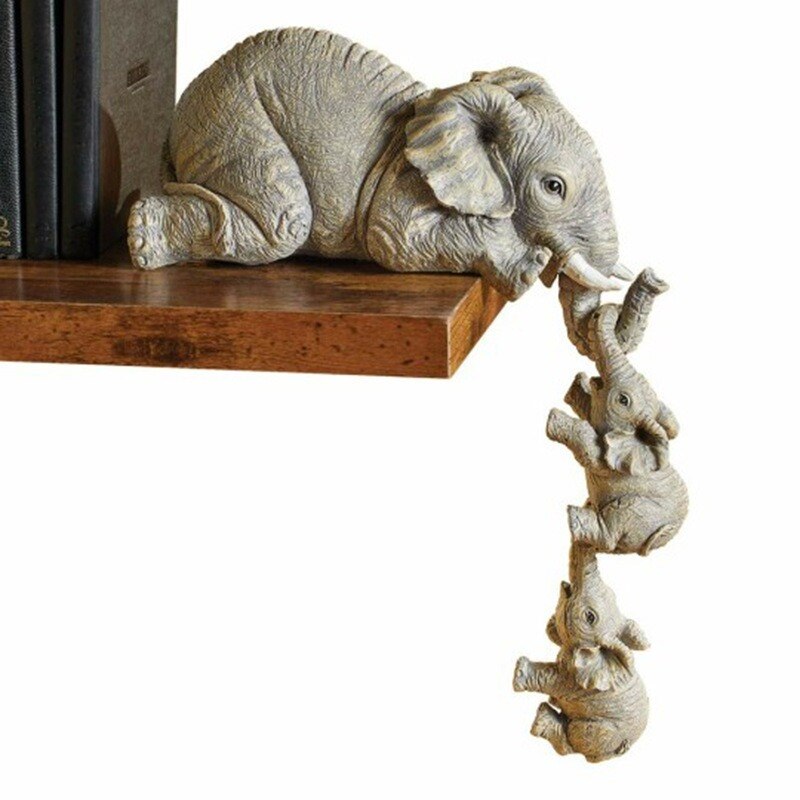 Elephant Holding Baby Elephant Resin Crafts Figurines